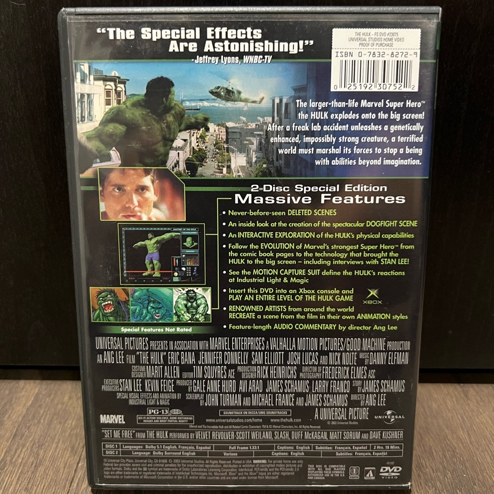 Hulk DVD 2003 2-Disc Special Edition Full Frame Marvel Superhero Eric Bana CIB - Picture 2 of 3